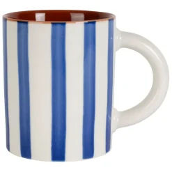 Fabrique de Styles Tasses Et Mugs>Mug en grès rayé et blanc 40cl - Alaria Indigo