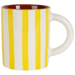 Fabrique de Styles Tasses Et Mugs>Mug en grès rayé jaune et blanc 40cl - Alaria Blanc, Jaune