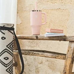 Fabrique de Styles Gourdes>Mug isotherme avec poignée et paille 946ml Rose