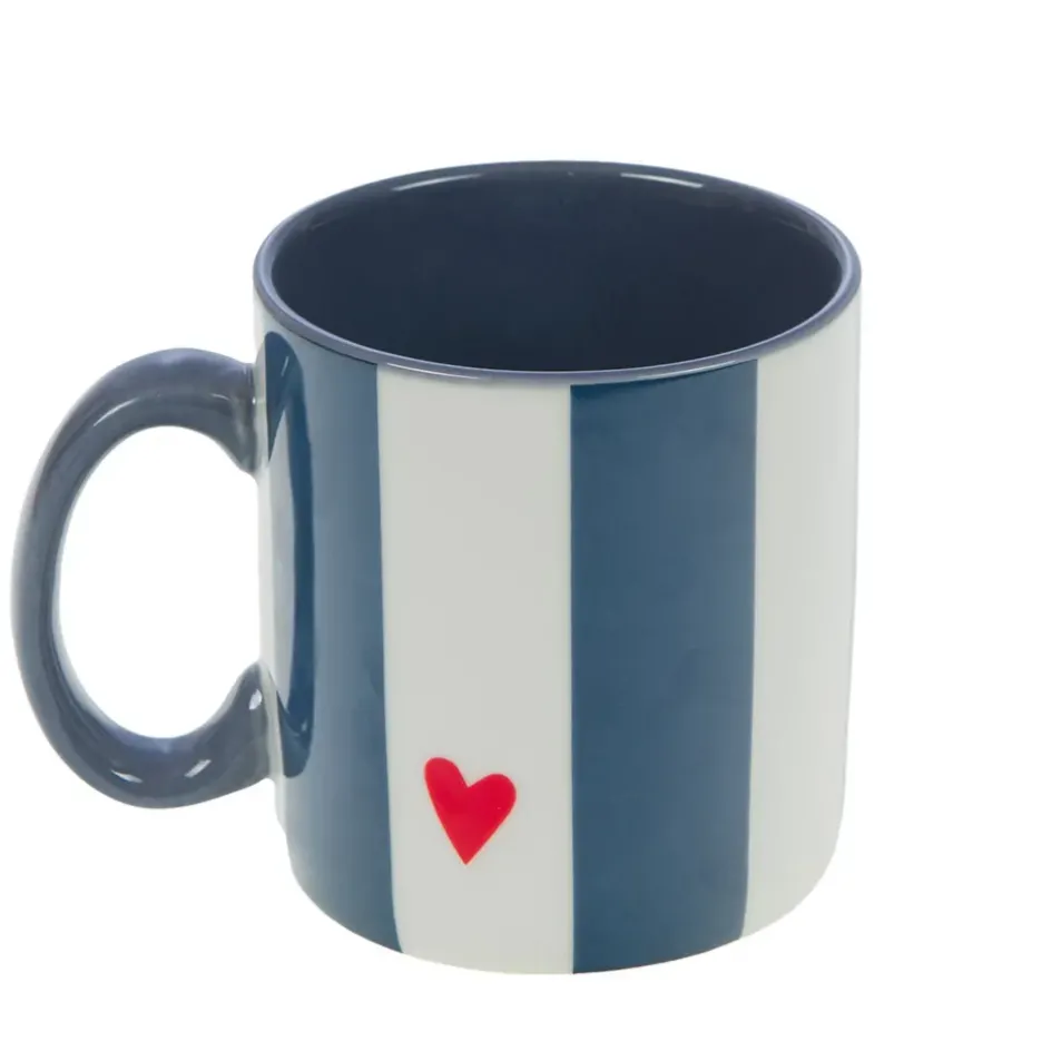 Fabrique de Styles Tasses Et Mugs>Mug Papi rayé et blanc en porcelaine - Ella Bleu