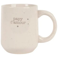 Fabrique de Styles Tasses Et Mugs>Mug Papy en grès moucheté 35cl - Bonheur Étoilé Blanc