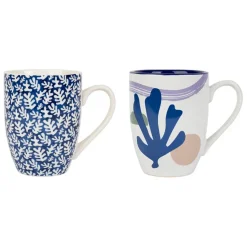 Fabrique de Styles Tasses Et Mugs>Mugs x2 et parme 37.5cl en porcelaine - funny Bleu