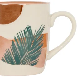 Fabrique de Styles Tasses Et Mugs>Mugs x2 et vert 30cl en porcelaine - sweet leaves Terracotta