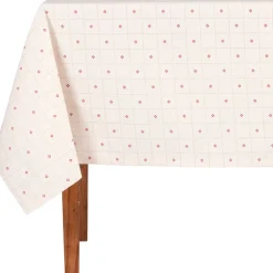 Fabrique de Styles Nappes>Nappe carrée en coton blanc et 160x160cm - P'tits cœurs Rouge