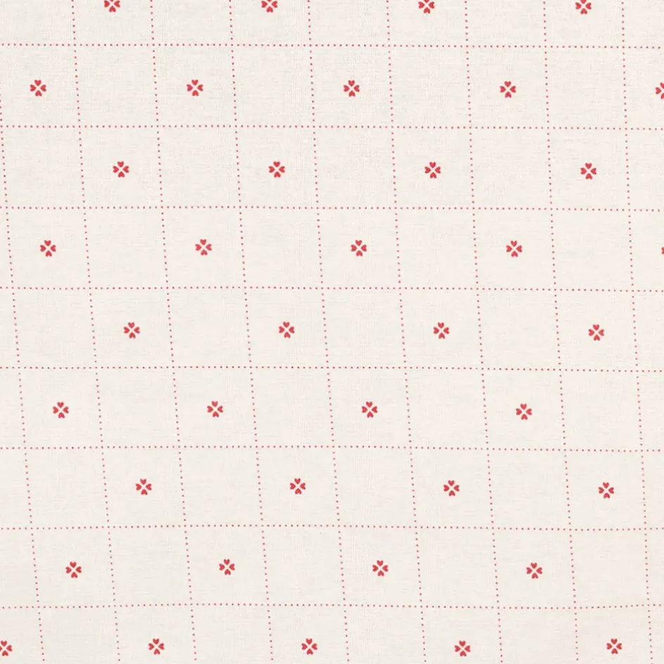 Fabrique de Styles Nappes>Nappe carrée en coton blanc et 160x160cm - P'tits cœurs Rouge