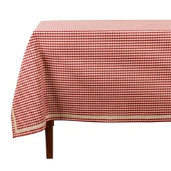 Fabrique de Styles Nappes>Nappe rectangulaire mami carreau en coton Rouge