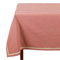 Fabrique de Styles Nappes>Nappe rectangulaire mami carreau en coton Rouge