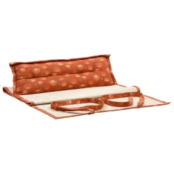 Fabrique de Styles Draps De Plage Et Foutas>Natte de plage avec coussin et écru - sweet leaves Terracotta