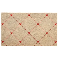 Fabrique de Styles Paillassons>Paillasson en coco naturel et rouge 73x43cm - P'tit Cœur Gris, Rouge