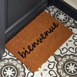 Fabrique de Styles Paillassons>Paillasson en coco 58x38cm - Bienvenue Naturel, Noir