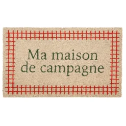 Fabrique de Styles Paillassons>Paillasson maison de campagne en coco gris et rouge 73x43cm - Campagne Gris, Rouge