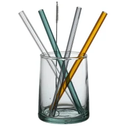 Fabrique de Styles Accessoires Réutilisables>Paille avec brosse x4 dilacia h15.5cm en verre borosilicate Transparent
