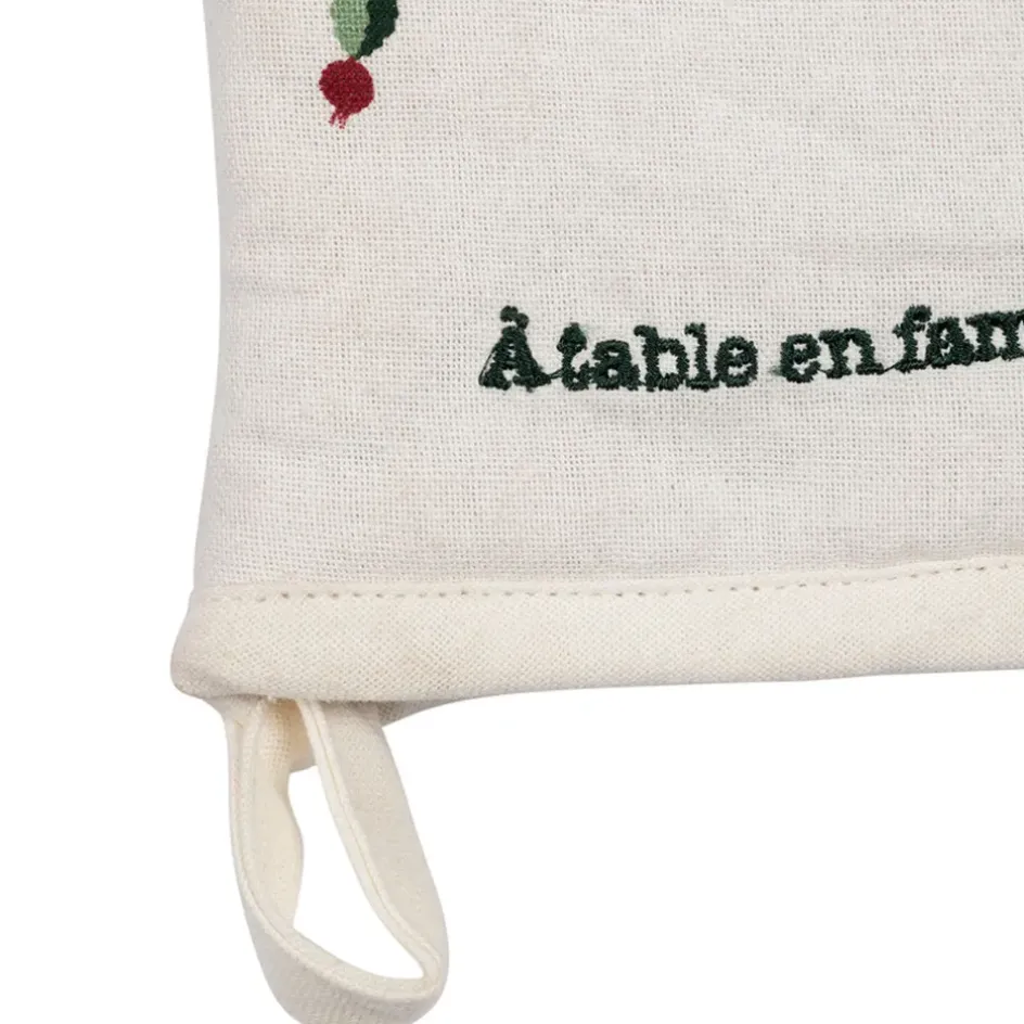 Fabrique de Styles Torchons, Tabliers Et Maniques>Paire de gants cuisine en coton écru - P'tit Légume Ecru