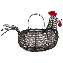 Fabrique de Styles Paniers Et Corbeilles>Panier en forme de poule en fer - Campagne Naturel