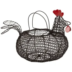 Fabrique de Styles Paniers Et Corbeilles>Panier en forme de poule en fer - Campagne Naturel