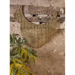 Fabrique de Styles Paniers Et Corbeilles>Panier mural poule en jonc de mer 42x38cm - Chaumière Naturel