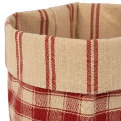 Fabrique de Styles Paniers Et Corbeilles>Panière damier d15xh18cm en coton - la campagne Rouge