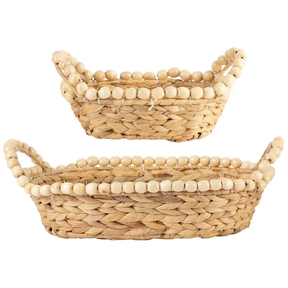 Fabrique de Styles Paniers Et Corbeilles>Panières x2 en jacinthe d'eau - été à la mer Naturel