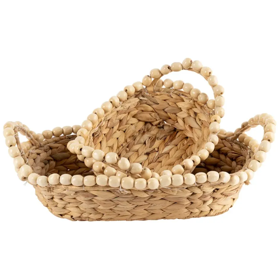 Fabrique de Styles Paniers Et Corbeilles>Panières x2 en jacinthe d'eau - été à la mer Naturel