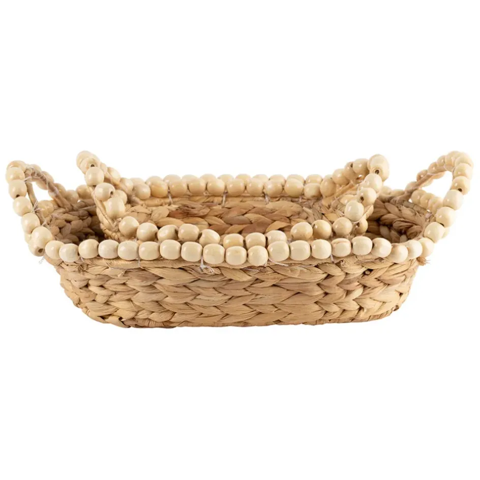 Fabrique de Styles Paniers Et Corbeilles>Panières x2 en jacinthe d'eau - été à la mer Naturel