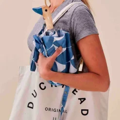 Fabrique de Styles Accessoires Mode>Parapluie compact manche tête de canard denim moon Bleu