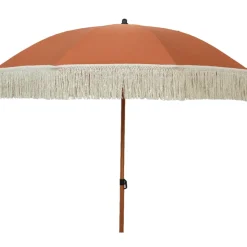Fabrique de Styles Parasols, Pergolas|Jardin>Parasol avec frange en coton beige d200xh210cm Terracotta