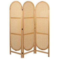 Fabrique de Styles Têtes De Lit Et Paravents>Paravent en sapin et rotin 150xh180cm - Balamea Naturel