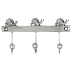 Fabrique de Styles Patères>Patere 3 crochets escargot 10x6x2cm laiton Argenté