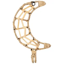 Fabrique de Styles Patères>Patere lune en rotin et fer - Famille Naturel