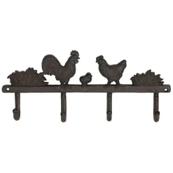 Fabrique de Styles Patères>Patère 4 crochets en fonte - Basse-Cour Brun