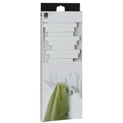 Fabrique de Styles Patères>Patère murale 5 crochets rabattables Blanc