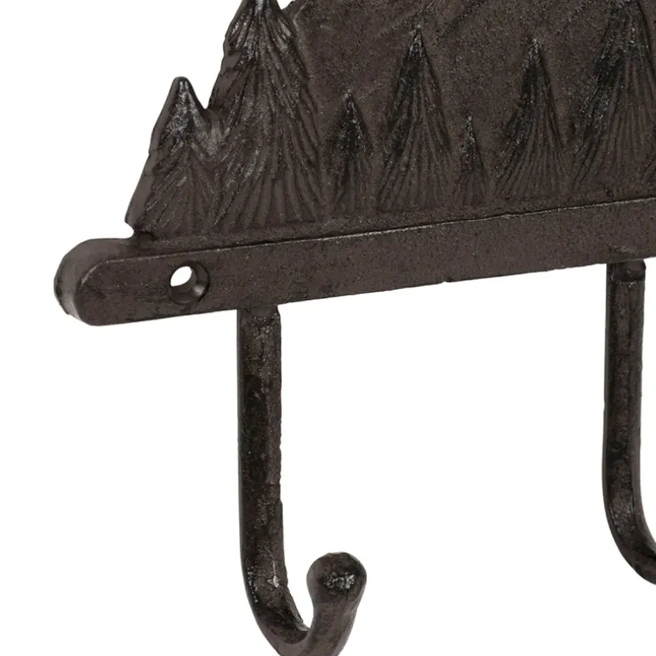 Fabrique de Styles Patères>Patères 4 crochets Montagnes en fonte - Montagne Brun