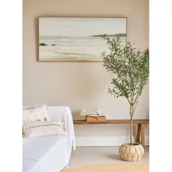 Fabrique de Styles Tableaux Et Toiles>Peinture encadrée estran 140x70cm Beige