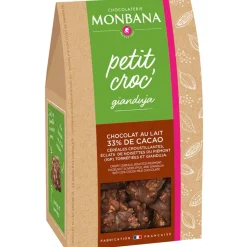 Fabrique de Styles Chocolats Et Confiseries>Petit croc' lait gianduja 120g Marron, Vert