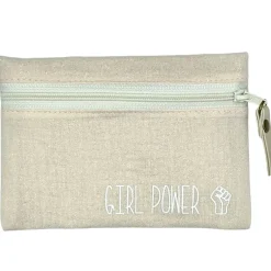 Fabrique de Styles Pochettes Et Housses>Petite pochette girl power scintillant écru Ecru