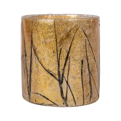 Fabrique de Styles Photophores, Bougeoirs Et Lanternes>Photophore en verre doré et noir d7cm - Brindille Doré, noir