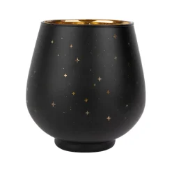 Fabrique de Styles Photophores, Bougeoirs Et Lanternes>Photophore étoiles en verre noir mat et doré 9cm - Tropic Étoile Noir mat, doré