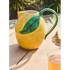 Fabrique de Styles Carafes Et Pichets>Pichet citron en grès h21cm - Exotica Jaune