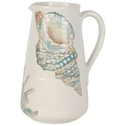 Fabrique de Styles Carafes Et Pichets>Pichet en faïence bleu et beige 5l - Bord De Mer Bleu, Beige
