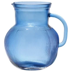 Fabrique de Styles Carafes Et Pichets>Pichet en verre recyclé sablé 2.3l - Aheli Bleu