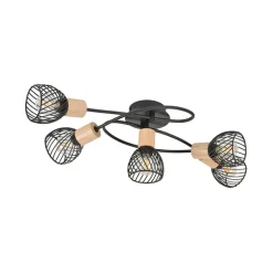 Fabrique de Styles Suspensions>Plafonnier 5 lumières en metal l67cm mat noir - kento Noir Mat