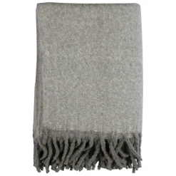 Fabrique de Styles Plaids>Plaid avec franges en tissu 170x130cm - Klosen Gris