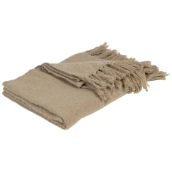 Fabrique de Styles Plaids>Plaid avec franges en tissu 150x130cm - Klosen Olive