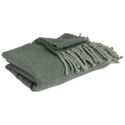 Fabrique de Styles Plaids>Plaid avec franges en tissu 170x130cm - Klosen Vert