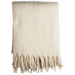 Fabrique de Styles Plaids>Plaid avec franges en tissu 170x130cm - Klosen Beige