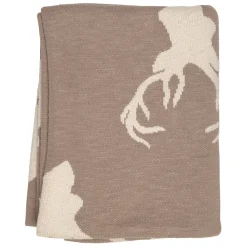 Fabrique de Styles Plaids>Plaid cerf en coton 150x125cm - Noel Grège