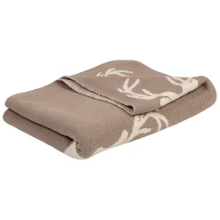 Fabrique de Styles Plaids>Plaid cerf en coton 150x125cm - Noel Grège