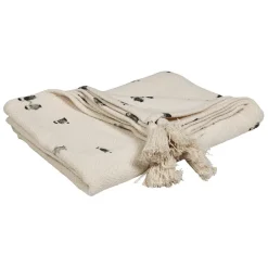 Fabrique de Styles Textiles>Plaid en coton écru et beige - Banquise Ecru, Beige