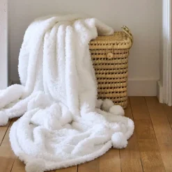 Fabrique de Styles Plaids>Plaid en tissu 170x130cm - Songes Blanc