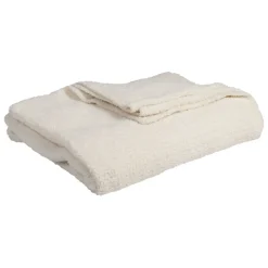 Fabrique de Styles Plaids>Plaid en tissu écru 170x130cm - Alysse Ecru